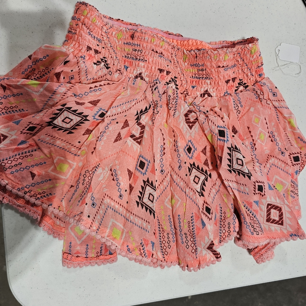 Justice girls skort Aztec print (more pink than orange color)  size 12
